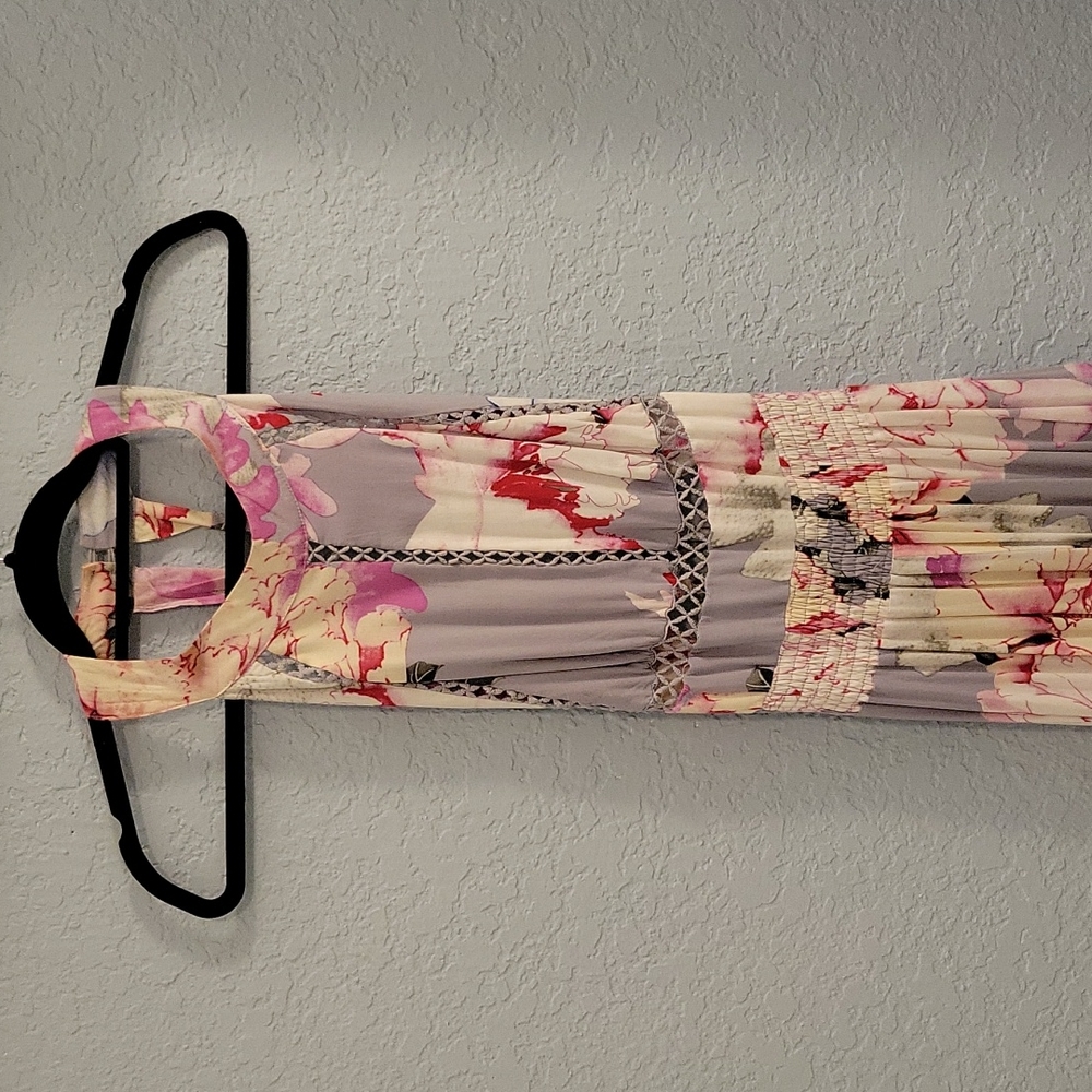 Floral Maxi Dress with Cut-Out Back and Front Slit